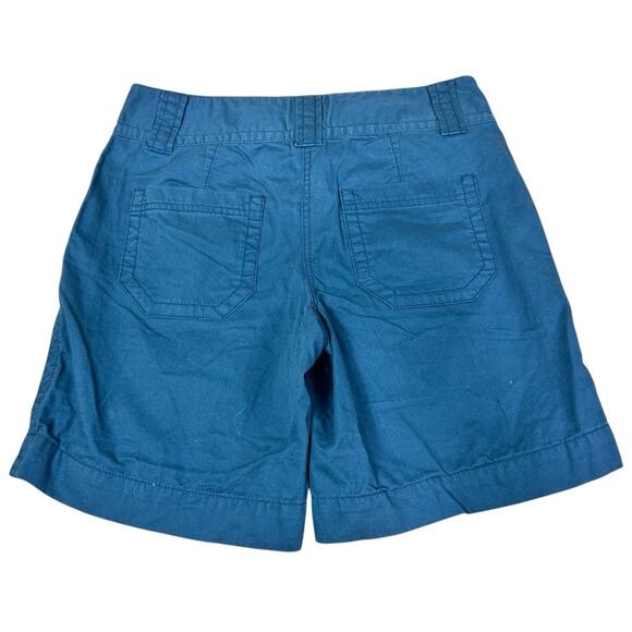 Women's Ann Taylor LOFT Blue Boyfriend Utility Shorts Sz 4 Cotton 8" Inseam - Picture 4 of 5